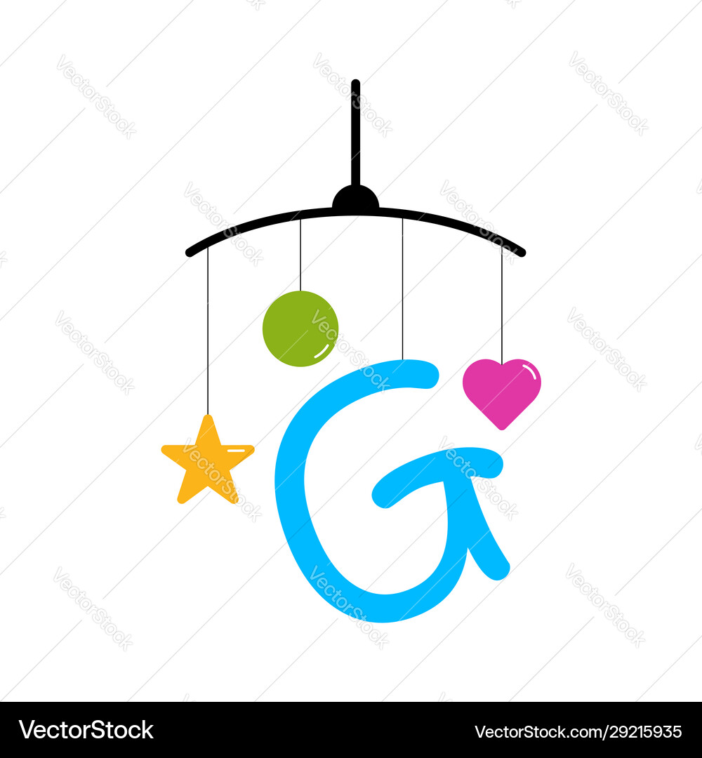 Initial letter g toy baby Royalty Free Vector Image