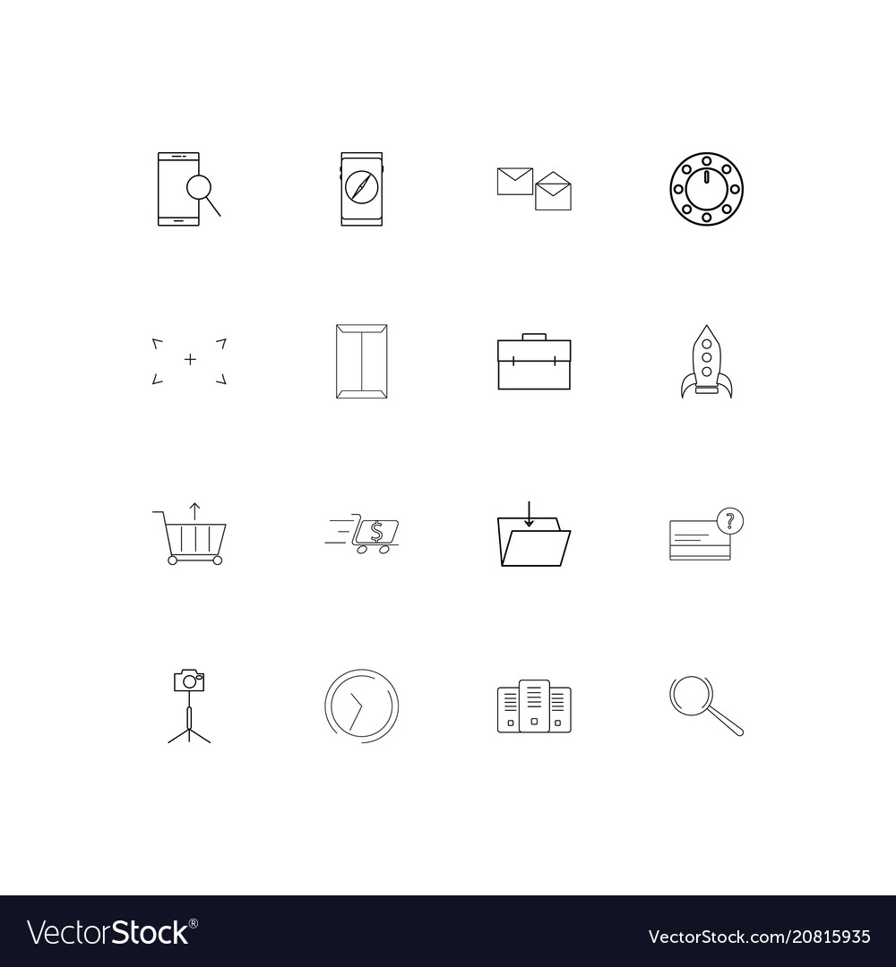 Internet of things linear thin icons set outlined