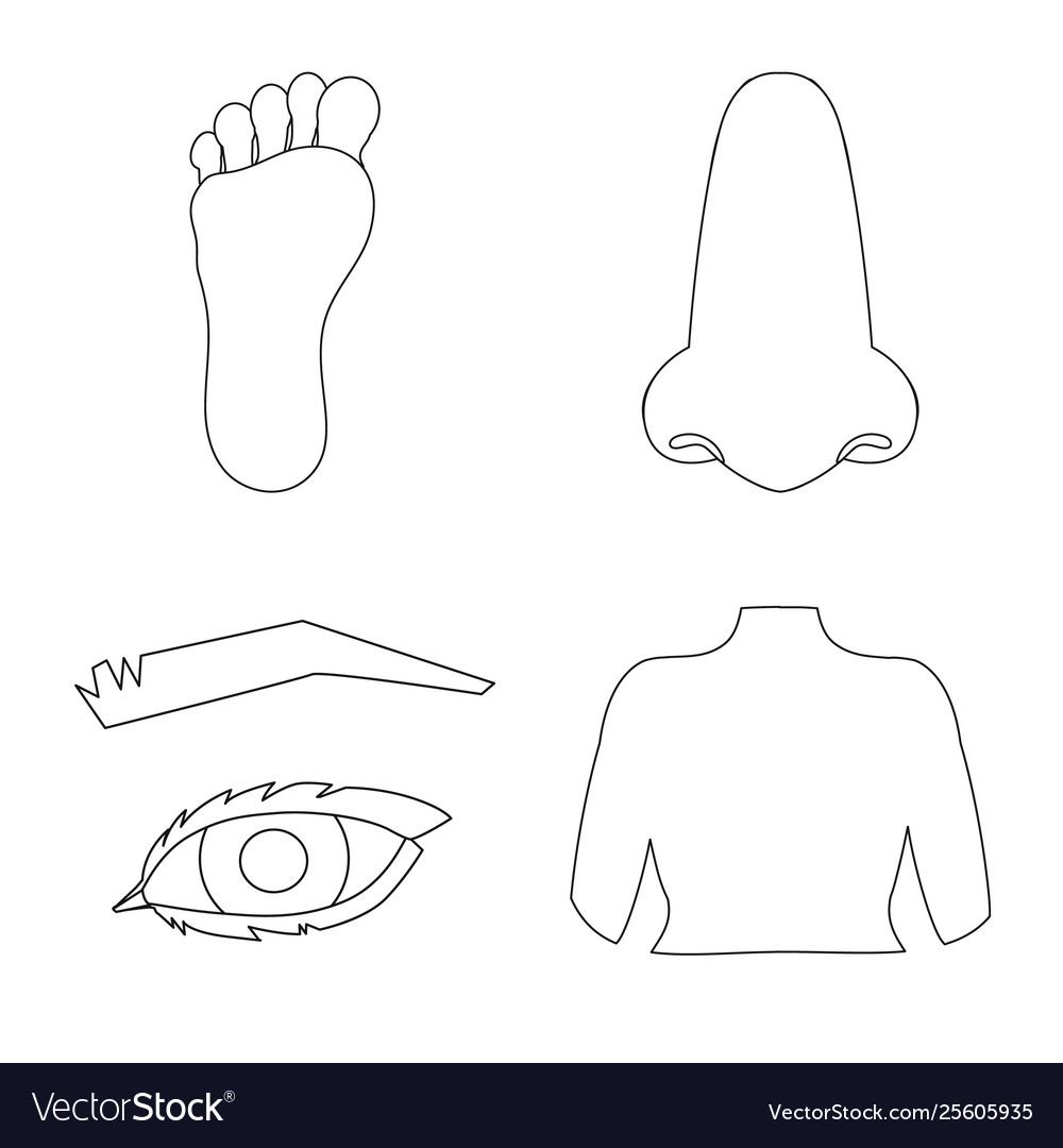 Isolated object body and part symbol vector image Isolated object body and part symbol