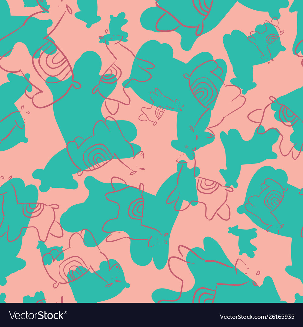 Llama silhouette seamless repeat pattern design vector image Llama silhouette seamless repeat pattern design