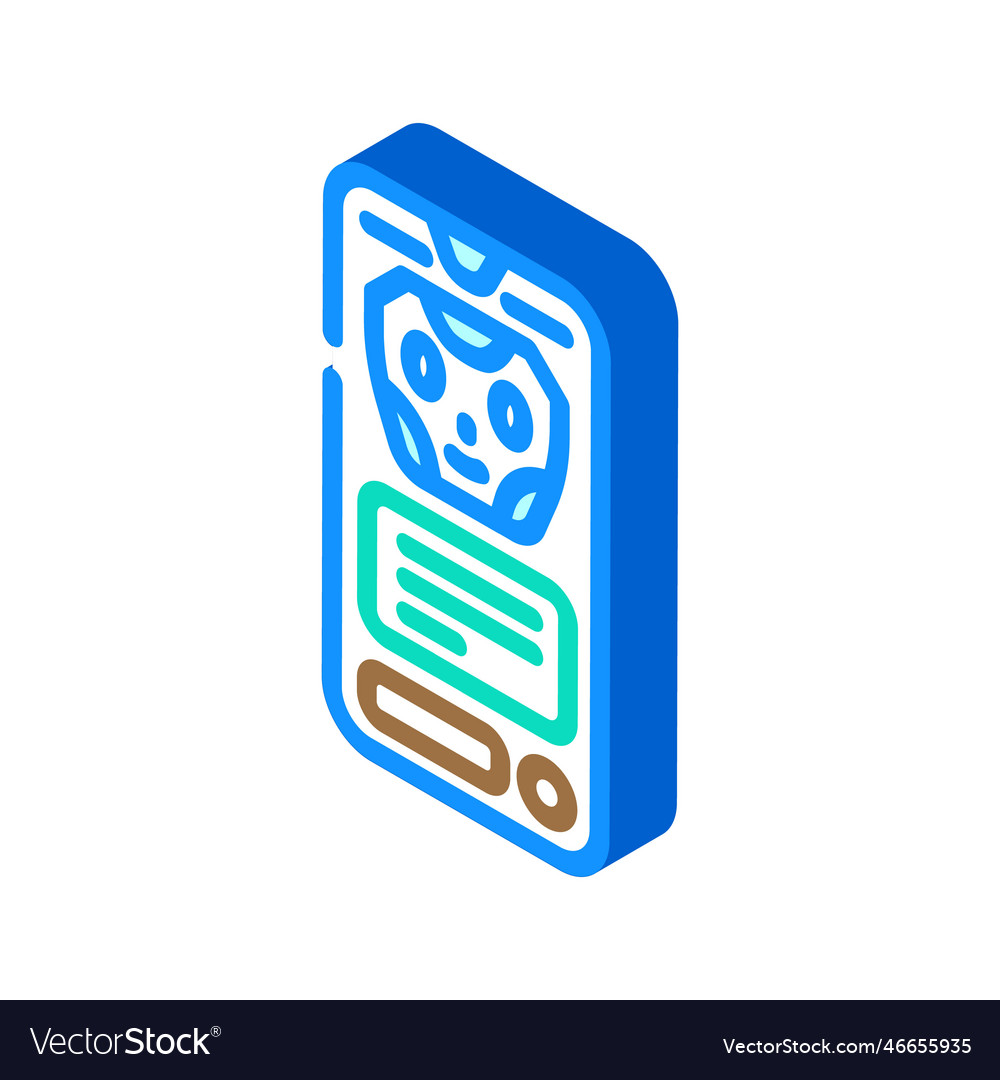 Message chat bot isometric icon vector image Message chat bot isometric icon