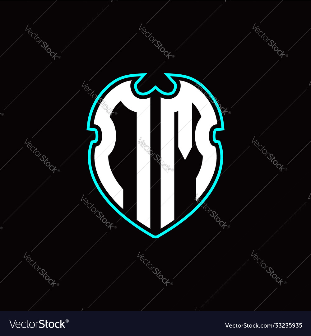 N m initial logo design with a shield shape Vector Image N m initial logo design with a shield shape