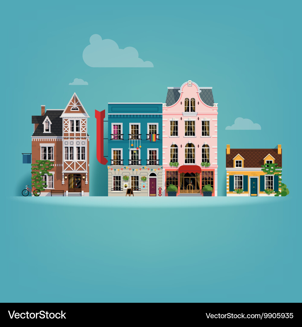 Old Town Royalty Free Vector Image - VectorStock