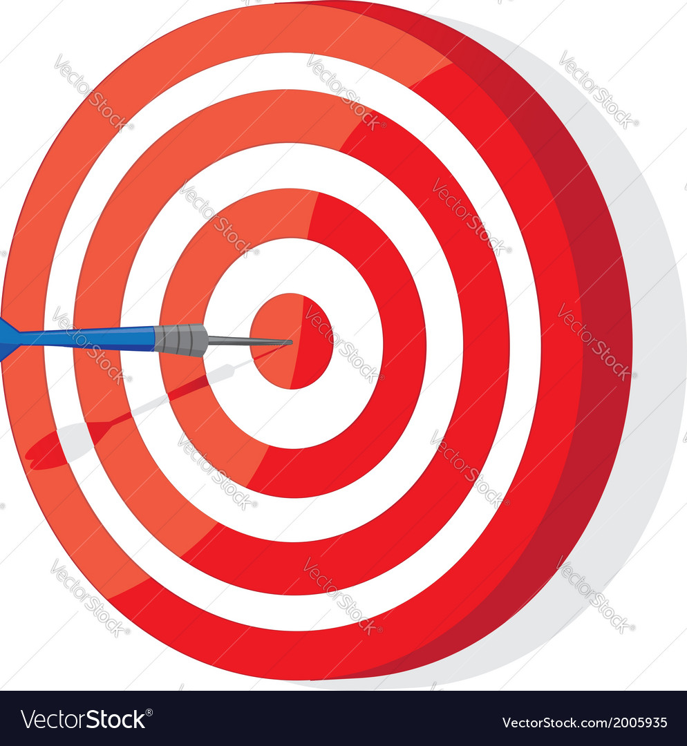 Red and white darts target