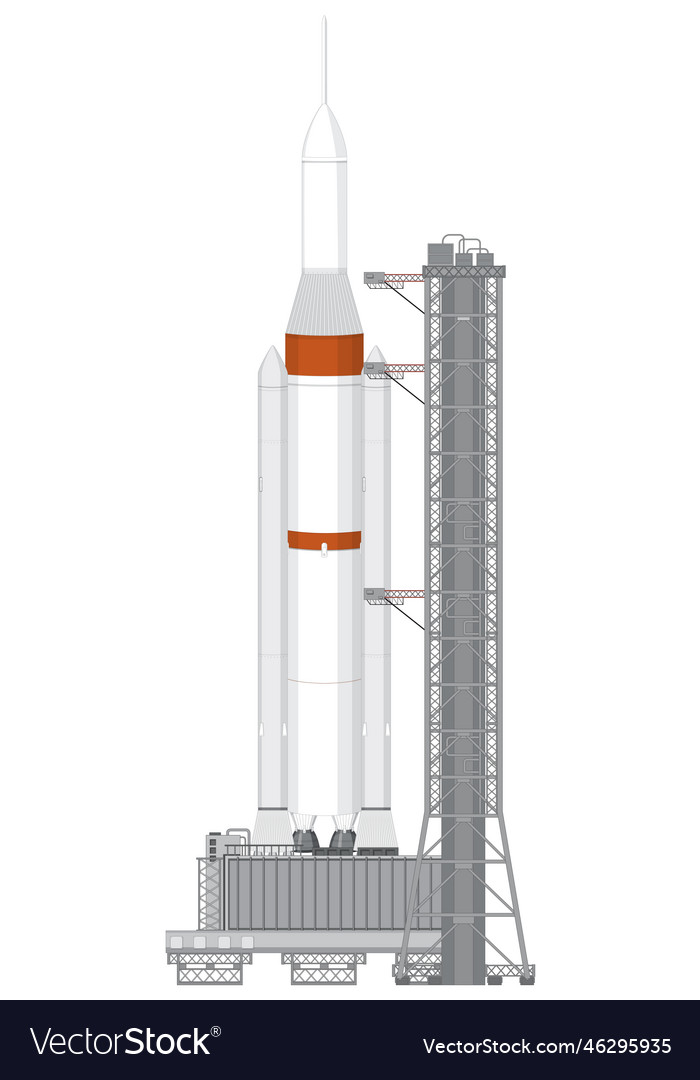 Rocket launch scaffolding Vector Image Rocket launch scaffolding