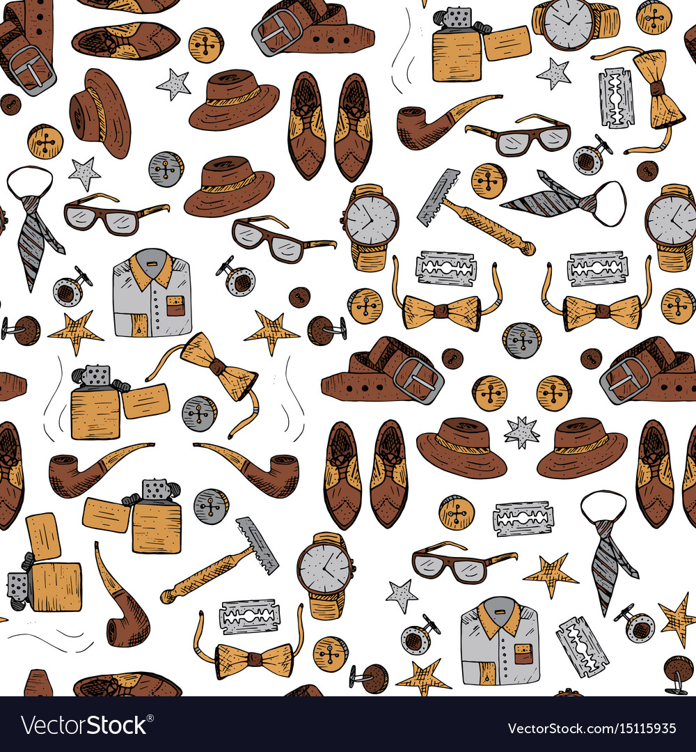 Seamless pattern with man symbols