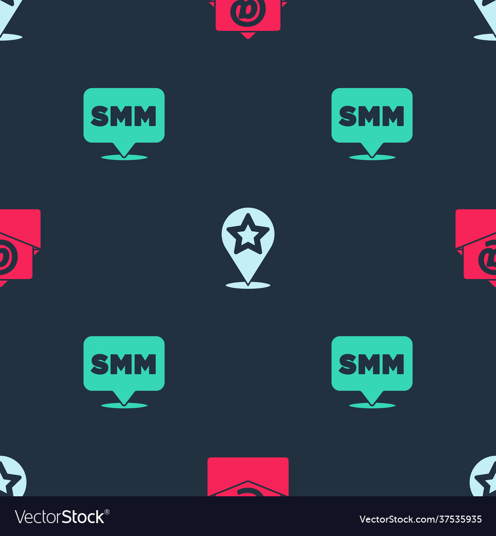 Set mail and e-mail map pointer with star vector image Set mail and e-mail map pointer with star