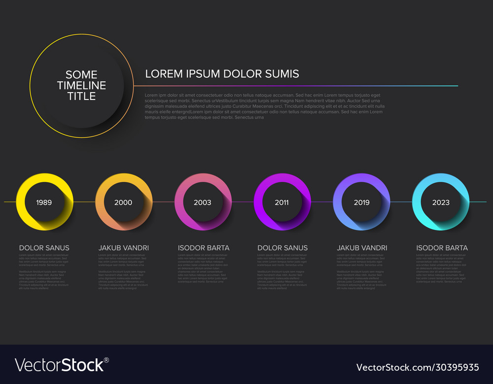Timeline template with circle buttons vector image Timeline template with circle buttons