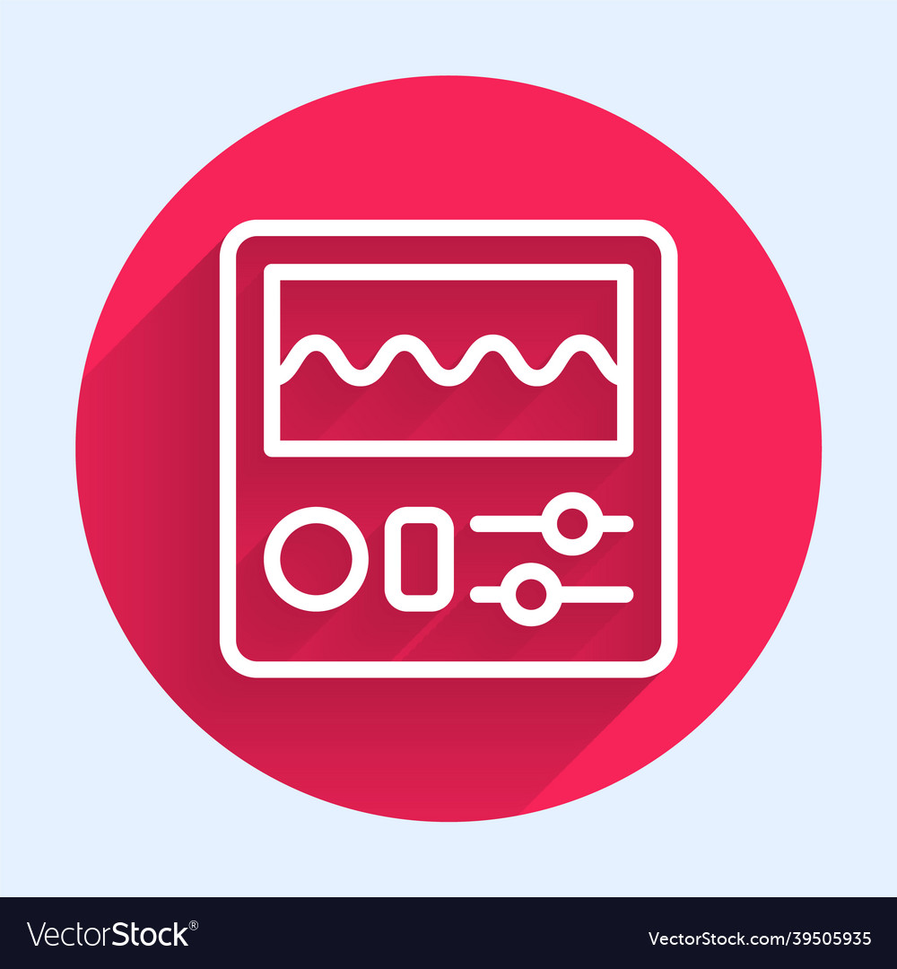 White line drum machine icon isolated with long Vector Image