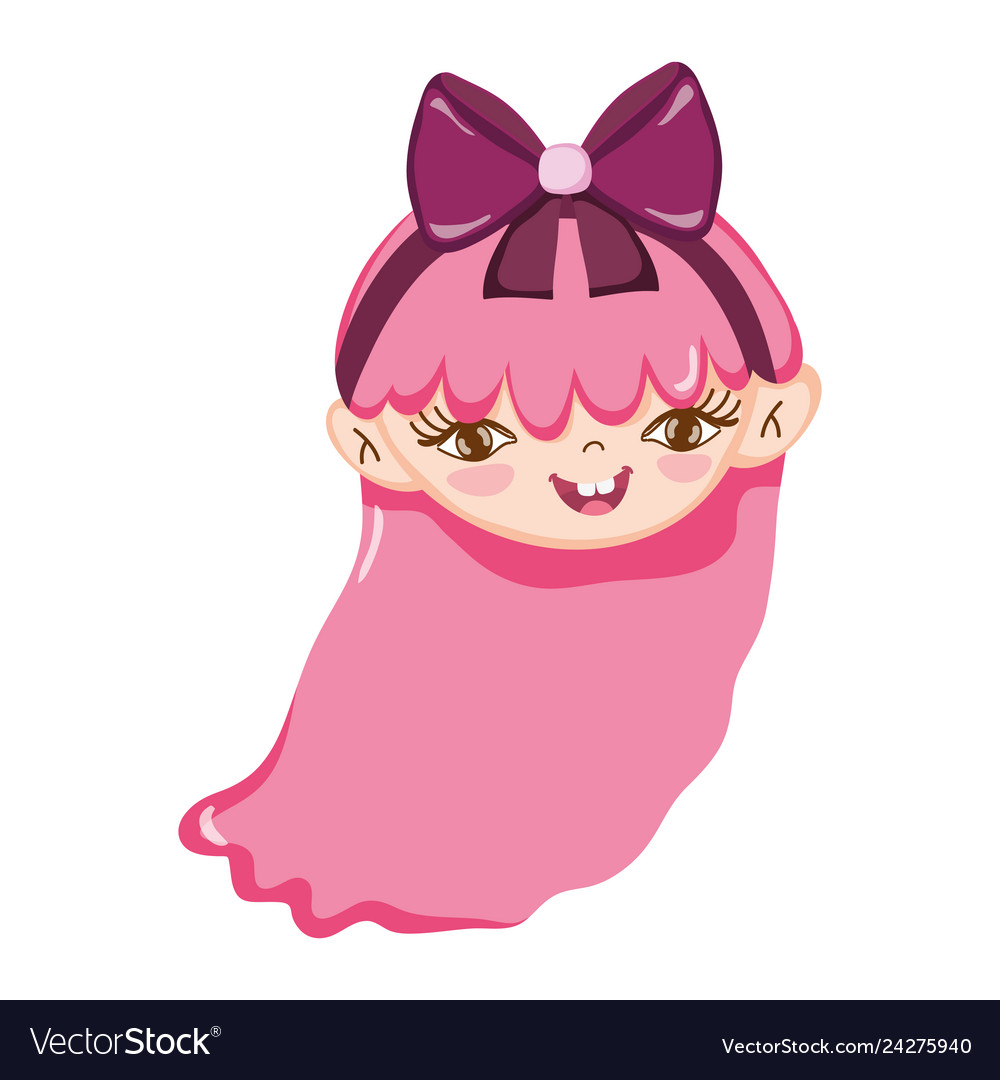 Child Girl Head With Cute Hairstyle Royalty Free Vector
