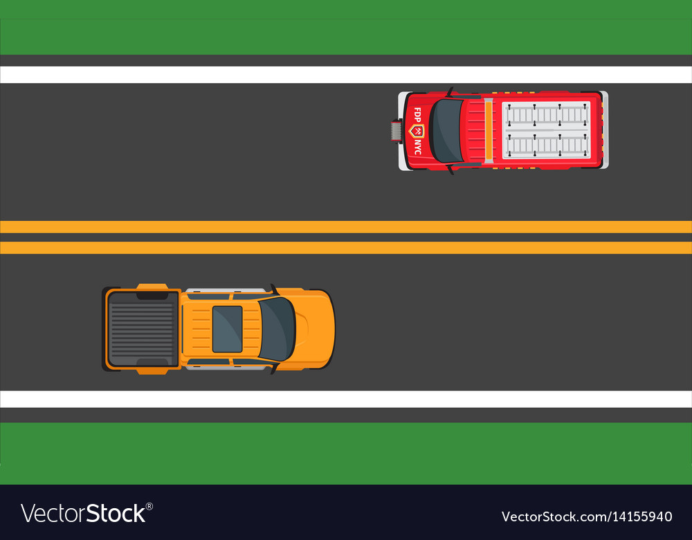 City traffic concept with cars on highway Vector Image