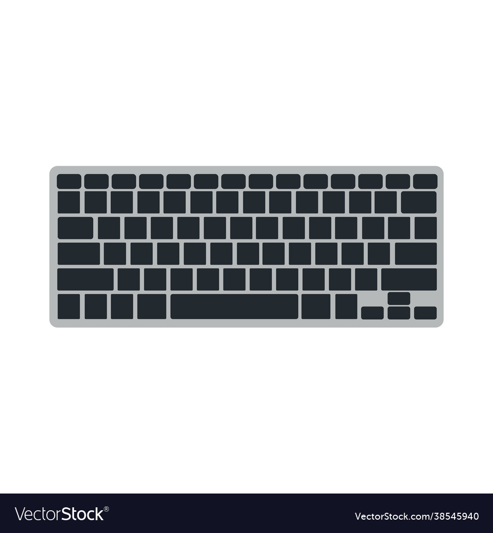 Computer keyboard technology equipment with key vector image Computer keyboard technology equipment with key