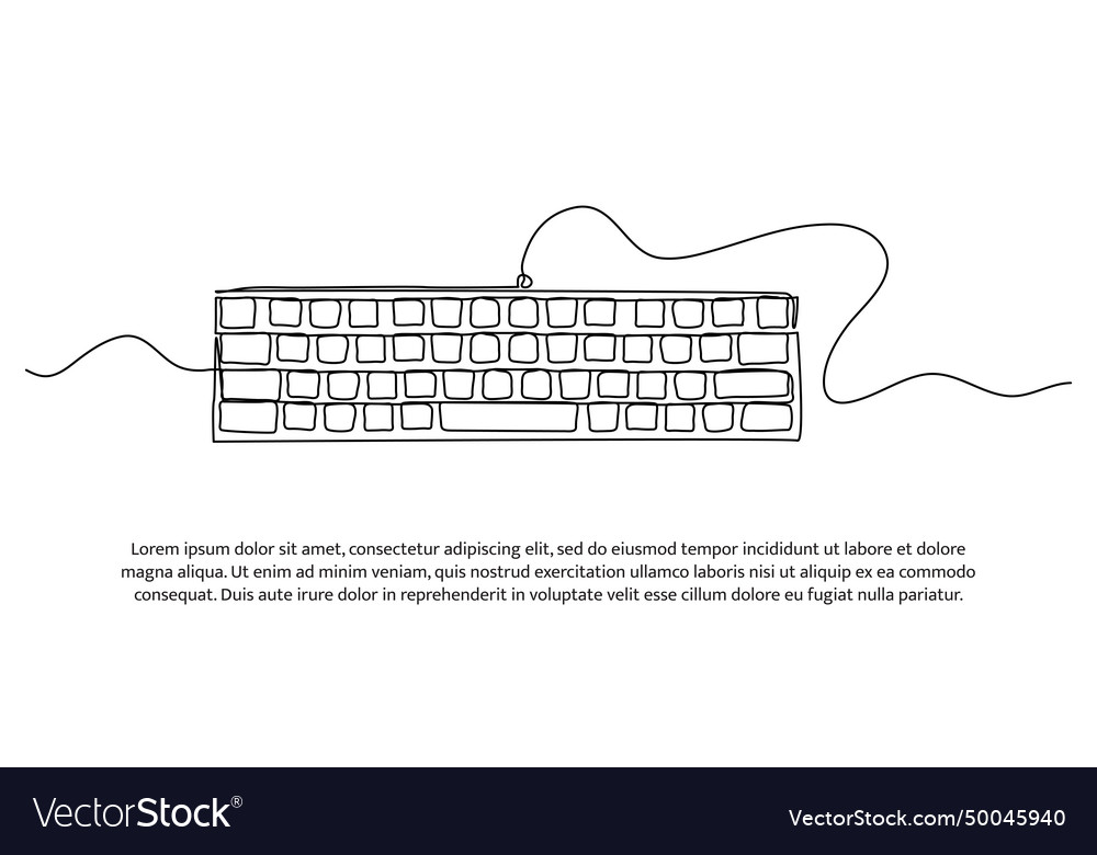 Continuous line design of keyboard computer Vector Image Continuous line design of keyboard computer