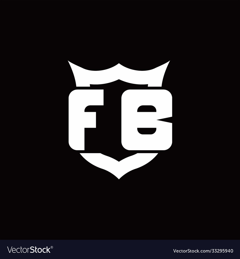 Fb logo monogram with shield around crown shape
