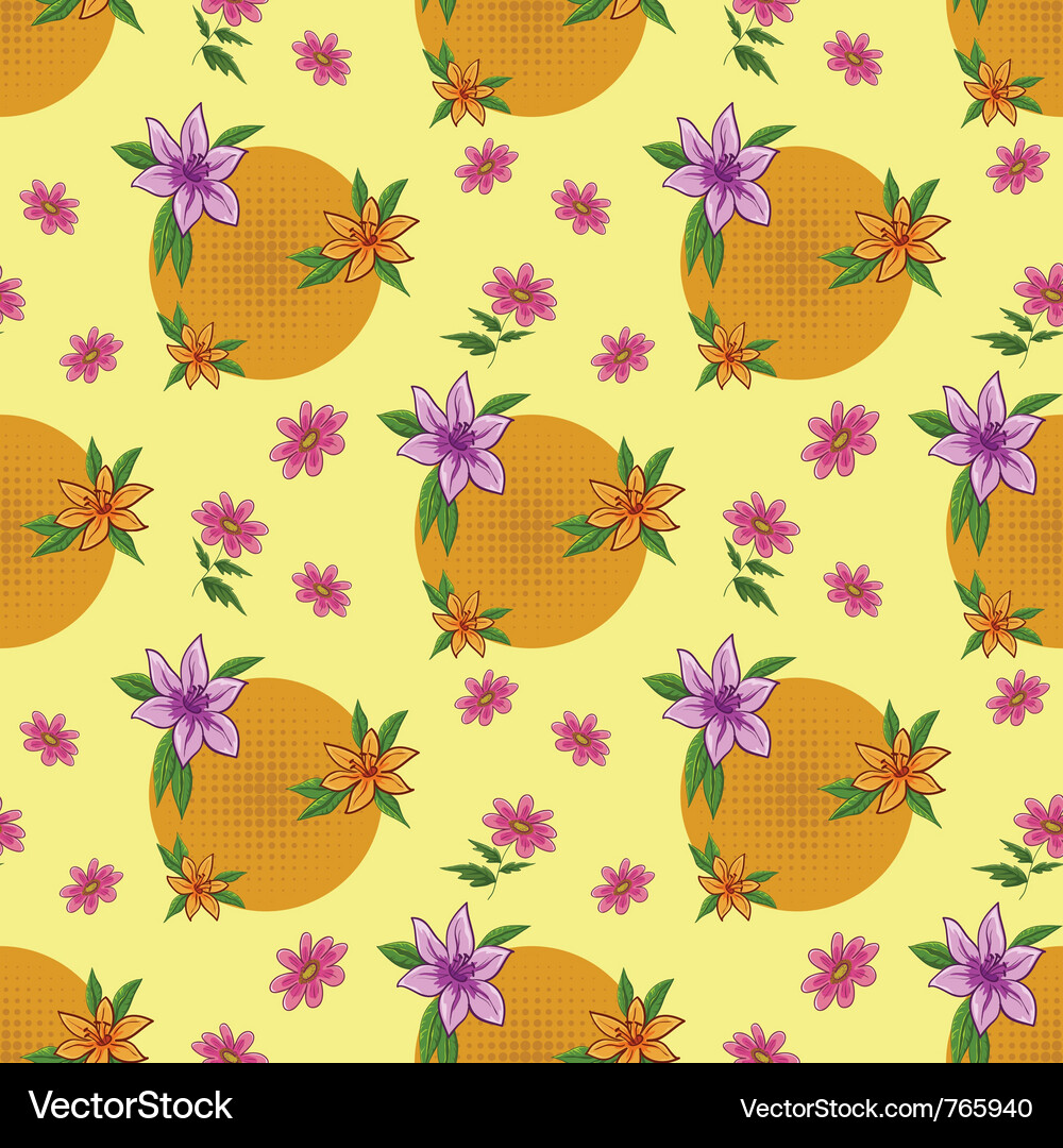 Flower background seamless Royalty Free Vector Image