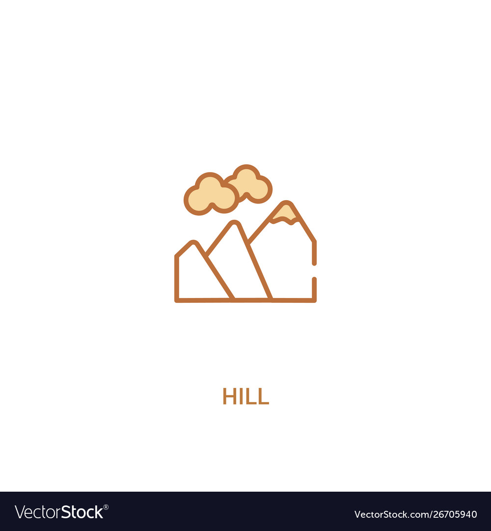 Hill concept 2 colored icon simple line element Vector Image Hill concept 2 colored icon simple line element