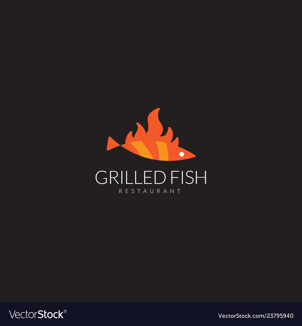 Logo Grilled Fish Restaurant Royalty Free Vector Image