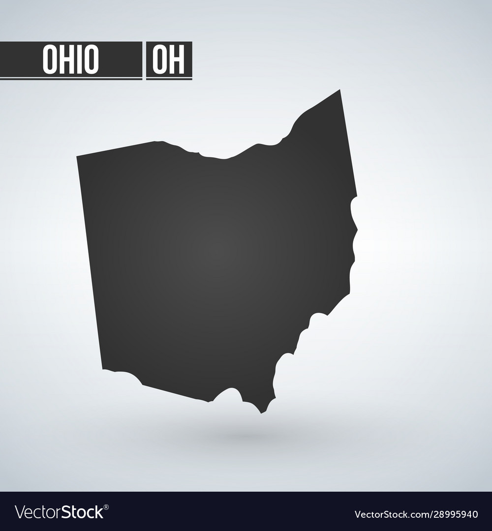 Map ohio isolated black on white background eps Vector Image