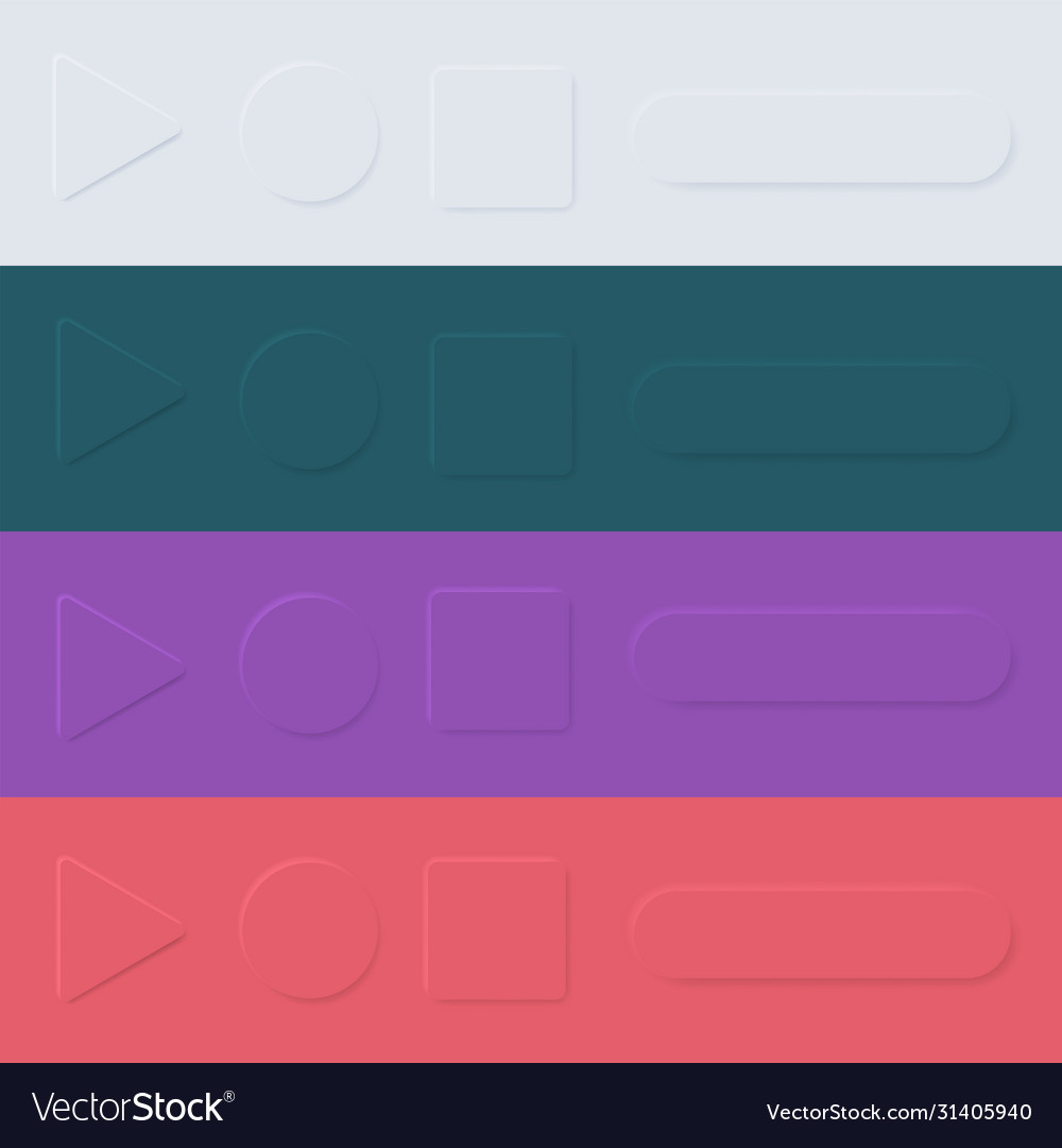 Neumorphic Mobile UI Buttons
