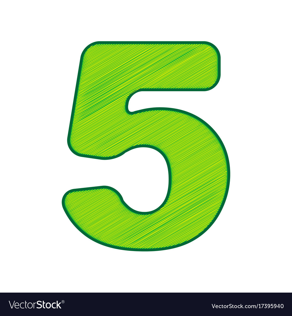 Number 5 sign design template element Royalty Free Vector