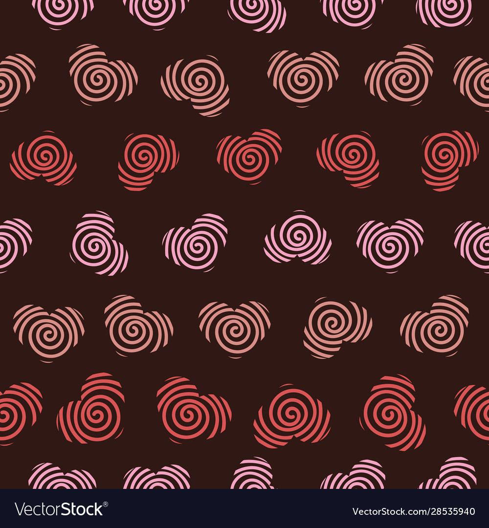 Pattern with rows hearts swirls on them