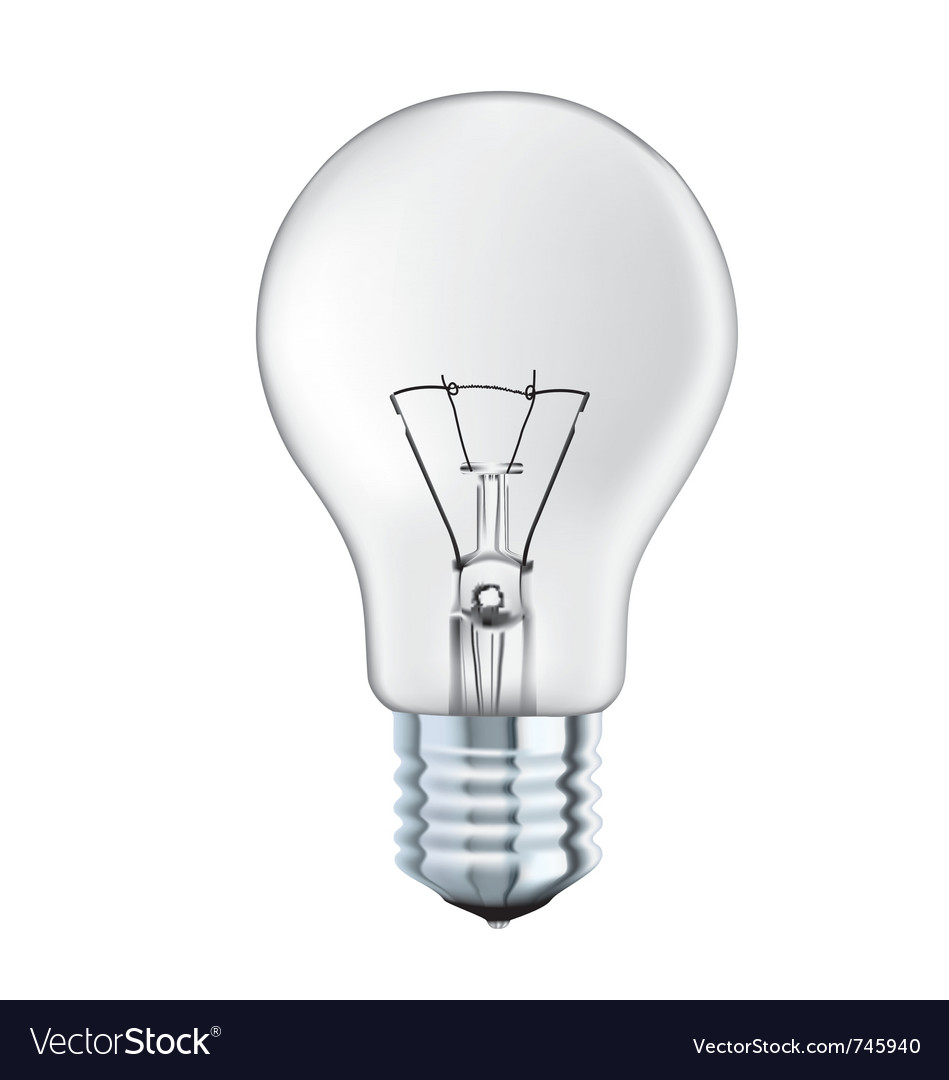 Realistic light bulb Royalty Free Vector Image