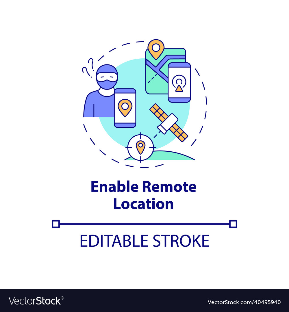 Remote location enabling concept icon vector image Remote location enabling concept icon