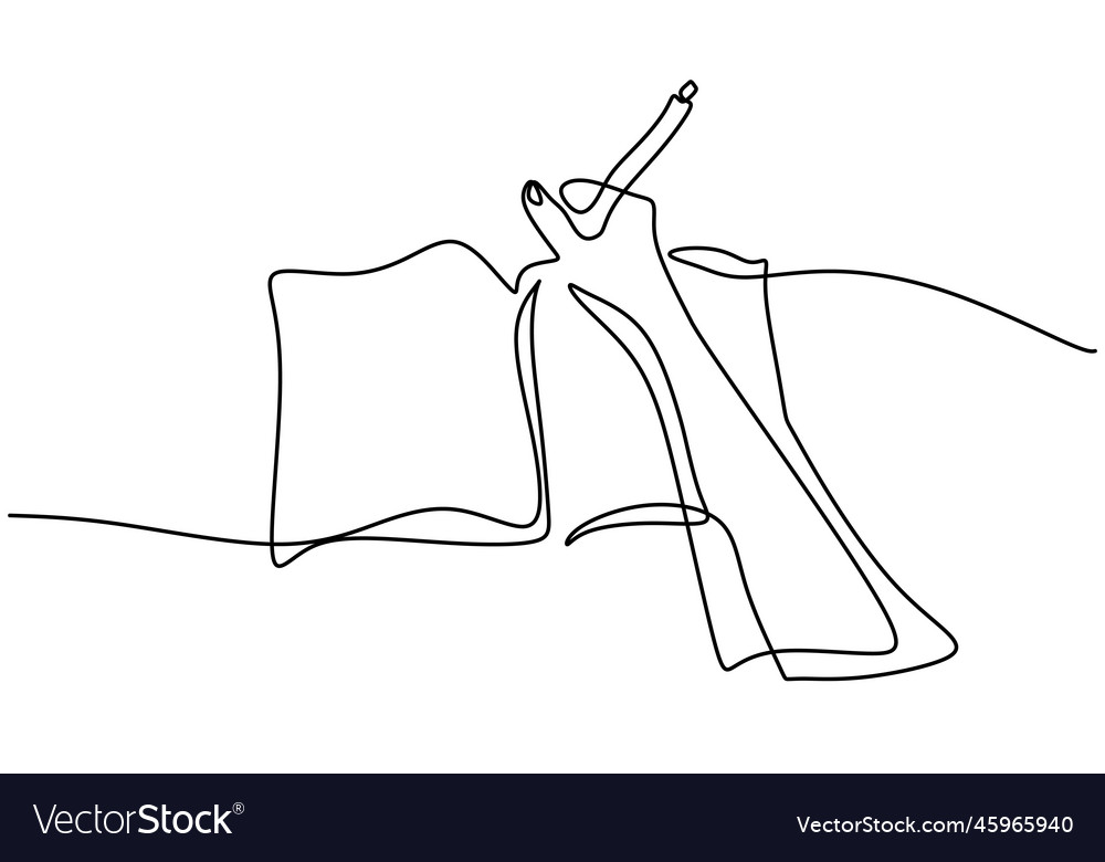 Single continuous line drawing of hand gesture