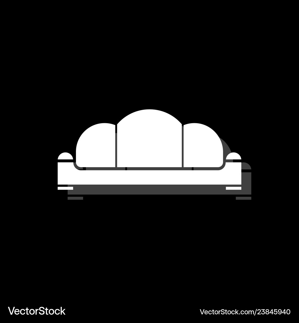 Sofa icon flat Royalty Free Vector Image - VectorStock