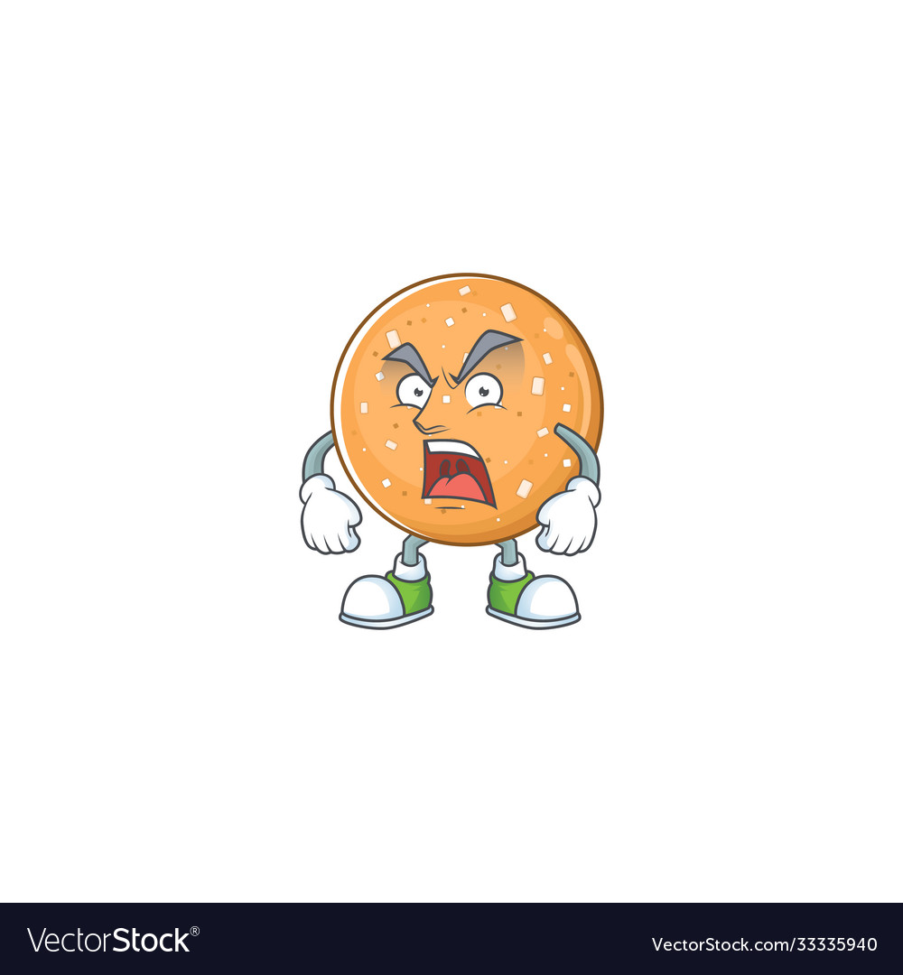 Sugar cookies cartoon character with angry face Vector Image Sugar cookies cartoon character with angry face Vector Image