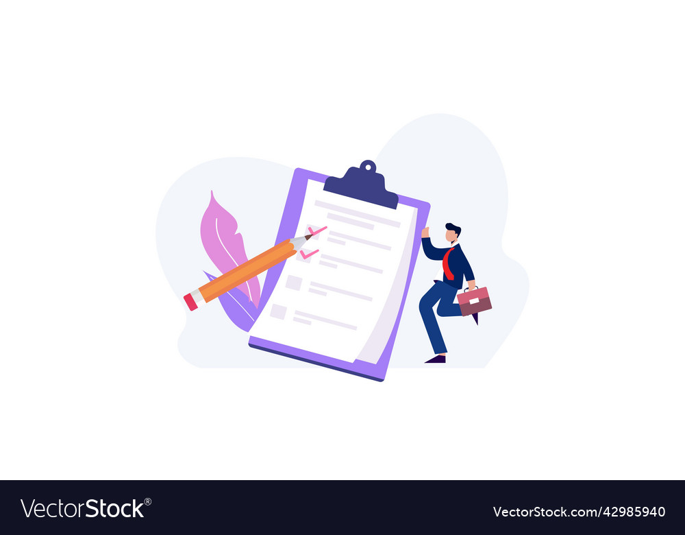 Task done business concept with tiny person