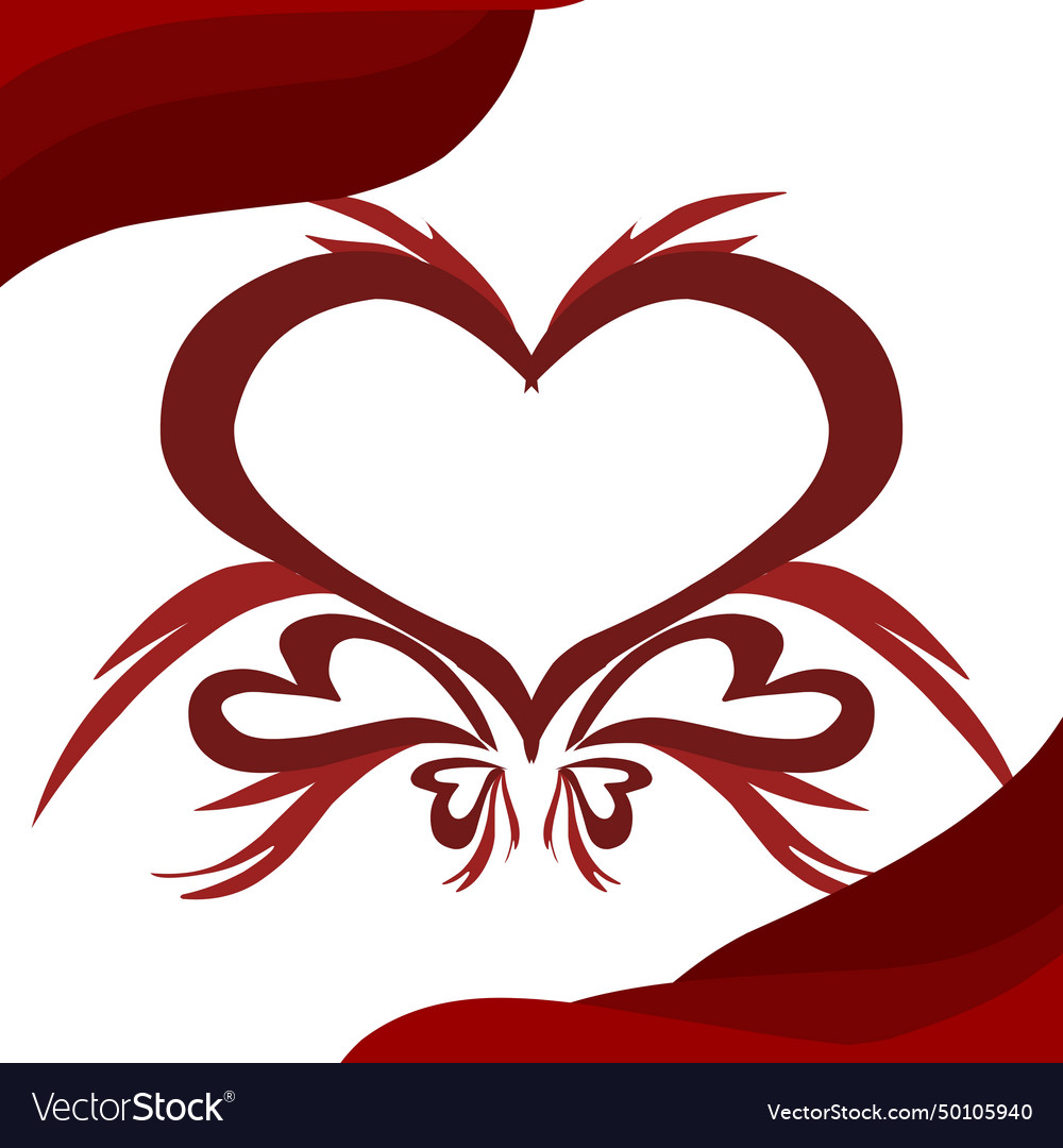 Valentine theme red love shape background design Vector Image