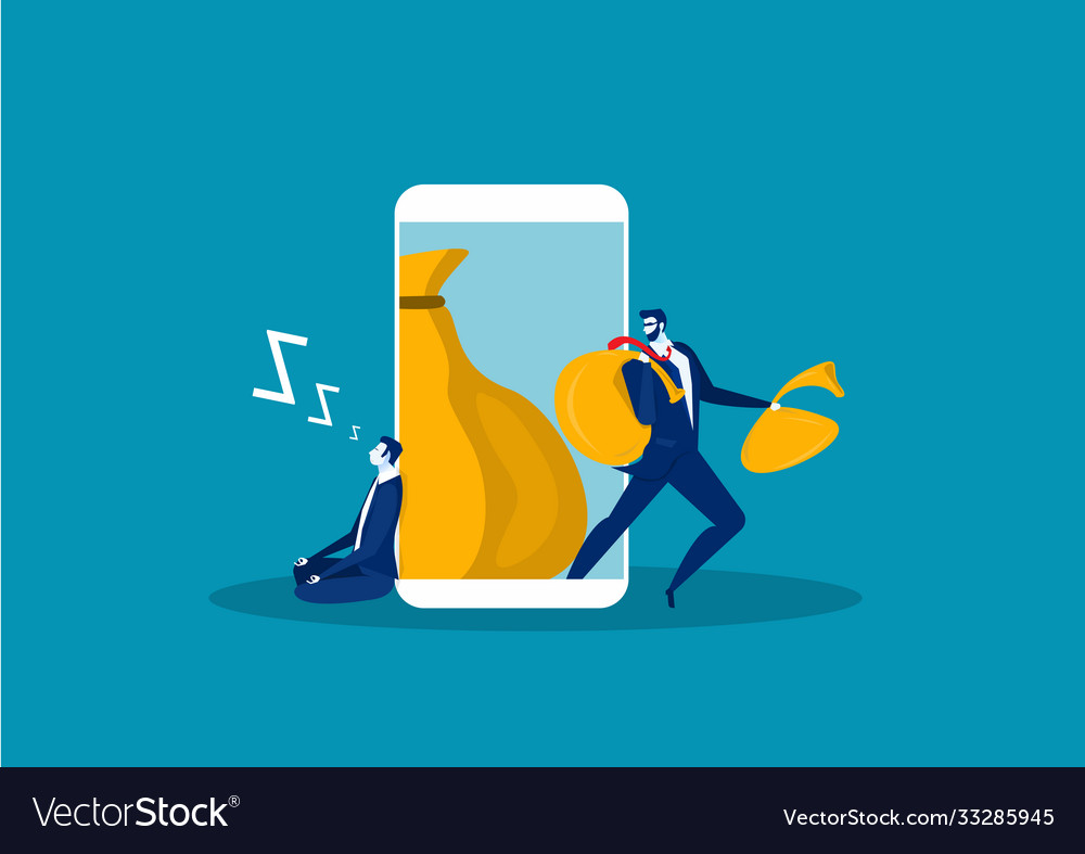A man with hand wants to steal information