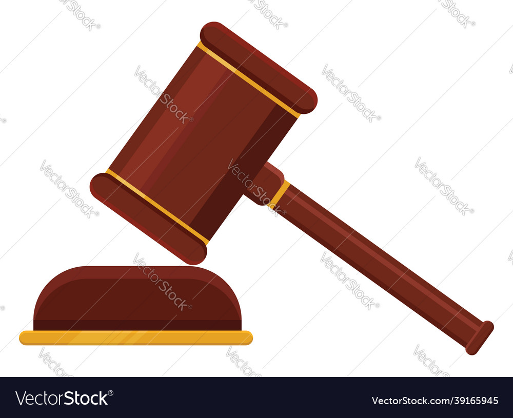 Brown mallet on white background