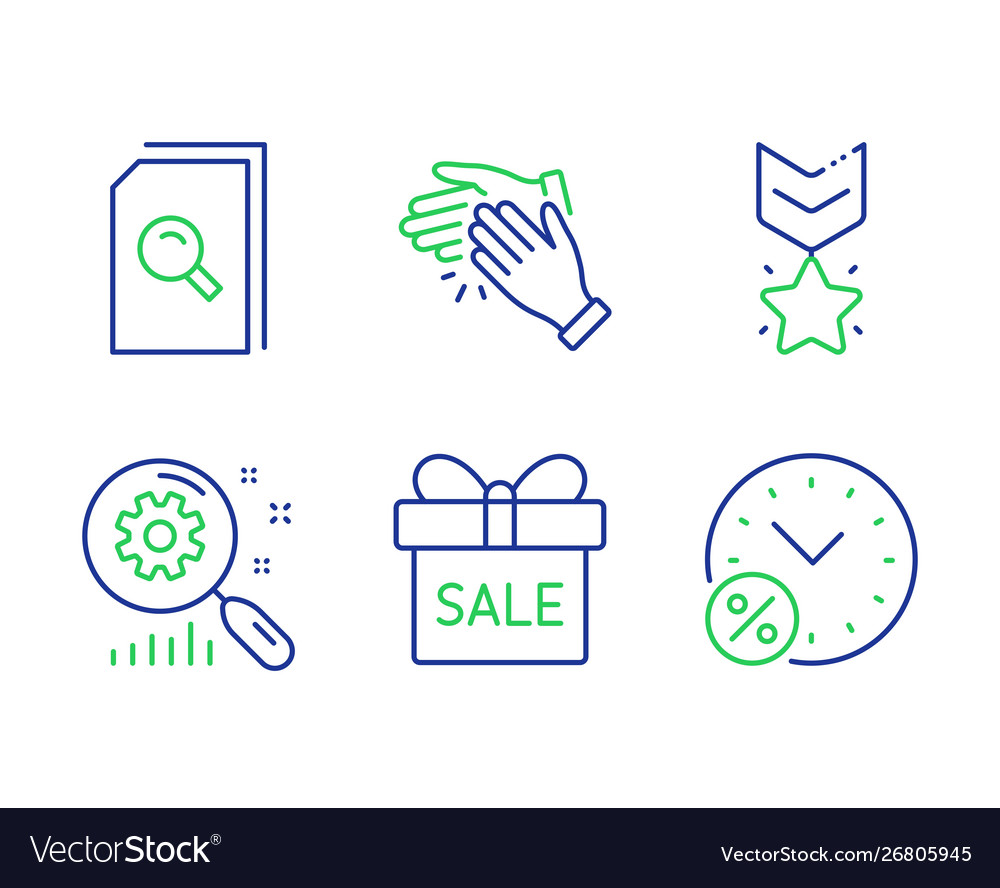 Clapping hands search files and statistics vector image Clapping hands search files and statistics