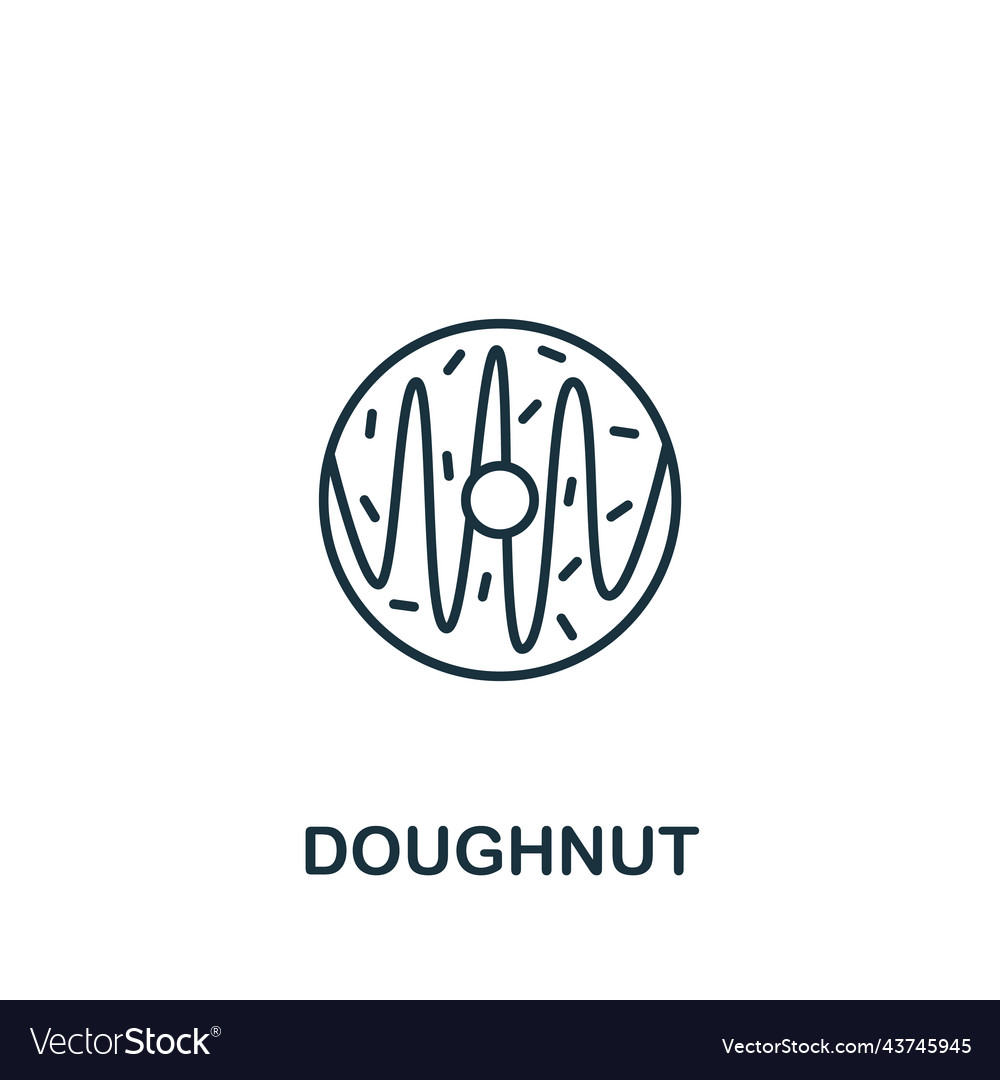 Doughnut icon line simple for templates web vector image Doughnut icon line simple for templates web