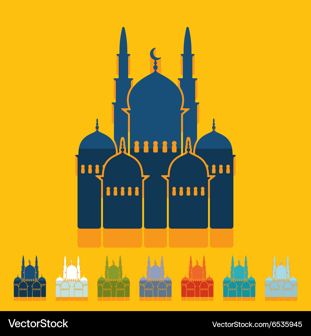 Flat design mosque Royalty Free Vector Image - VectorStock