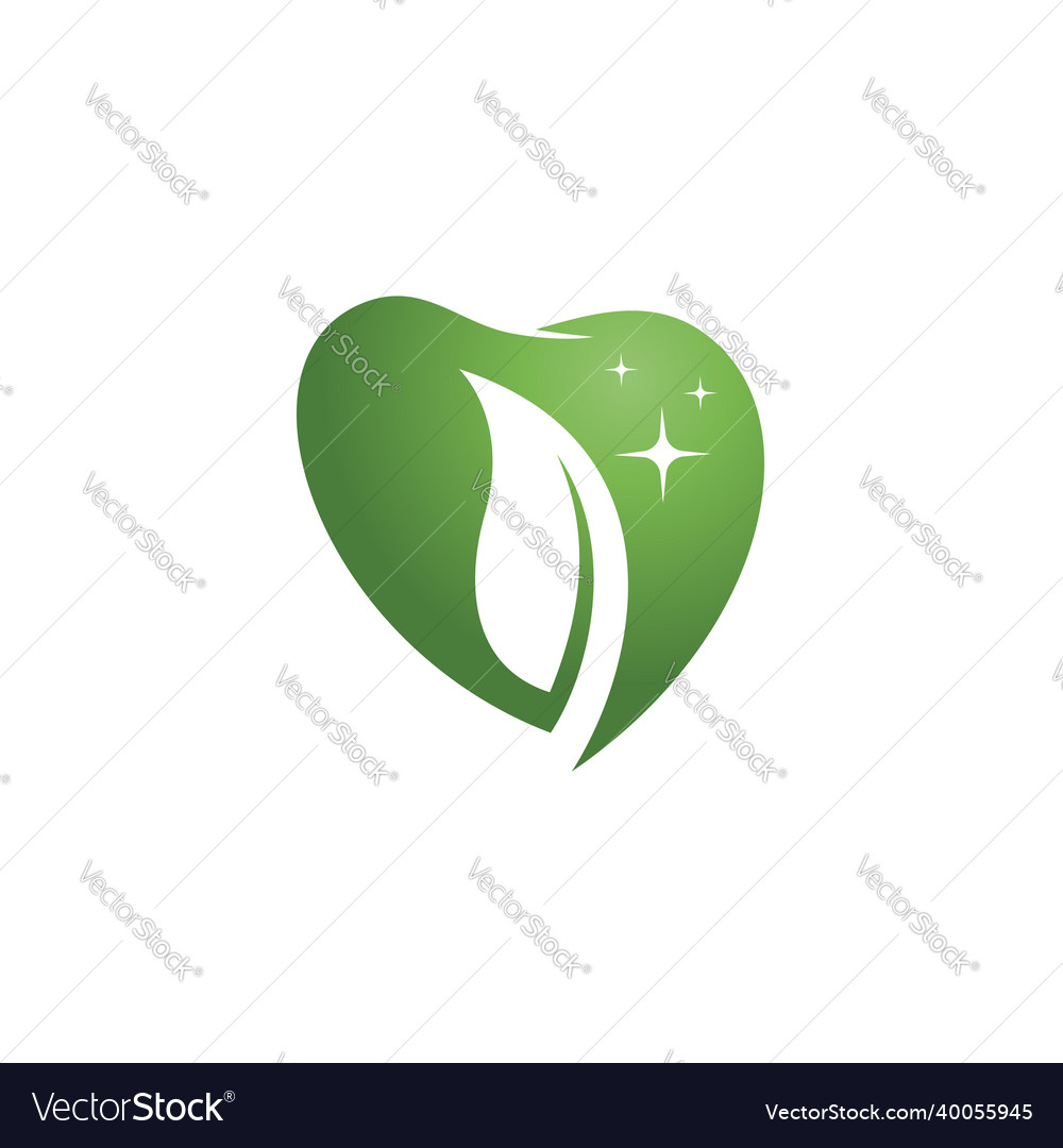 Heart with a leaf logo