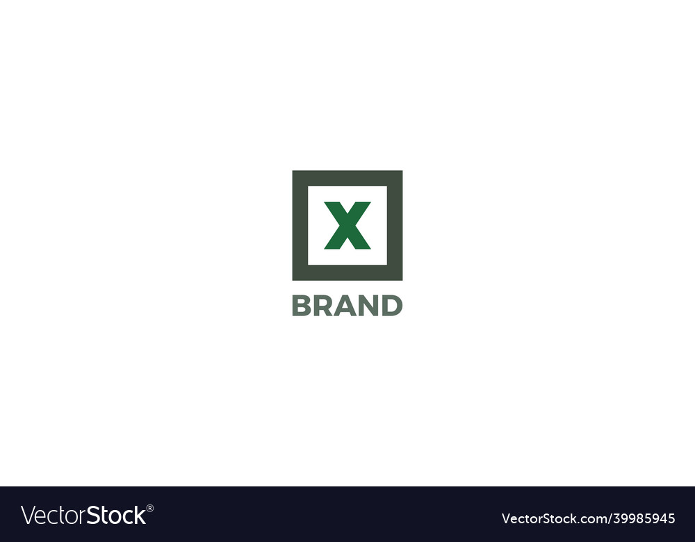 Letter x minimal box logo design