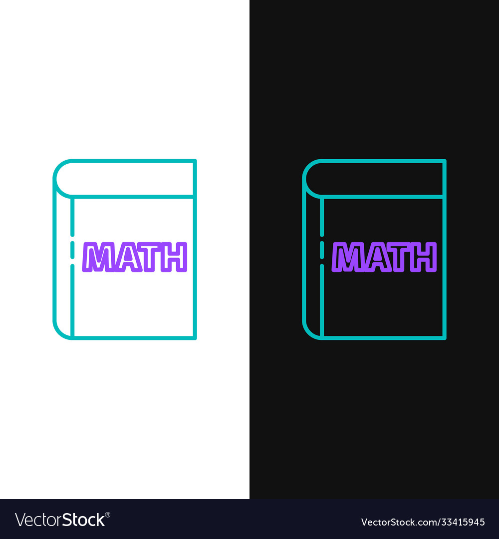 Line book with word mathematics icon isolated vector image Line book with word mathematics icon isolated