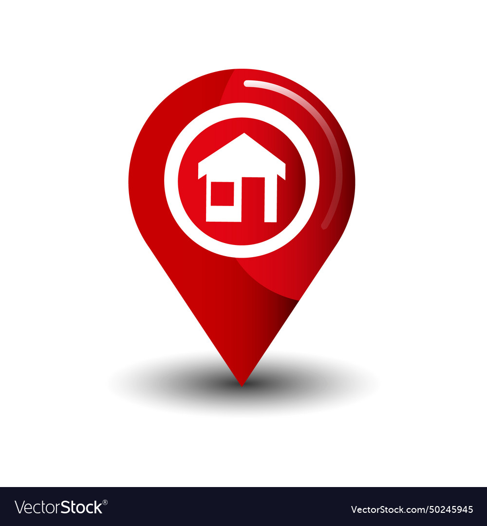Map pointer icon gps location symbol home vector image Map pointer icon gps location symbol home