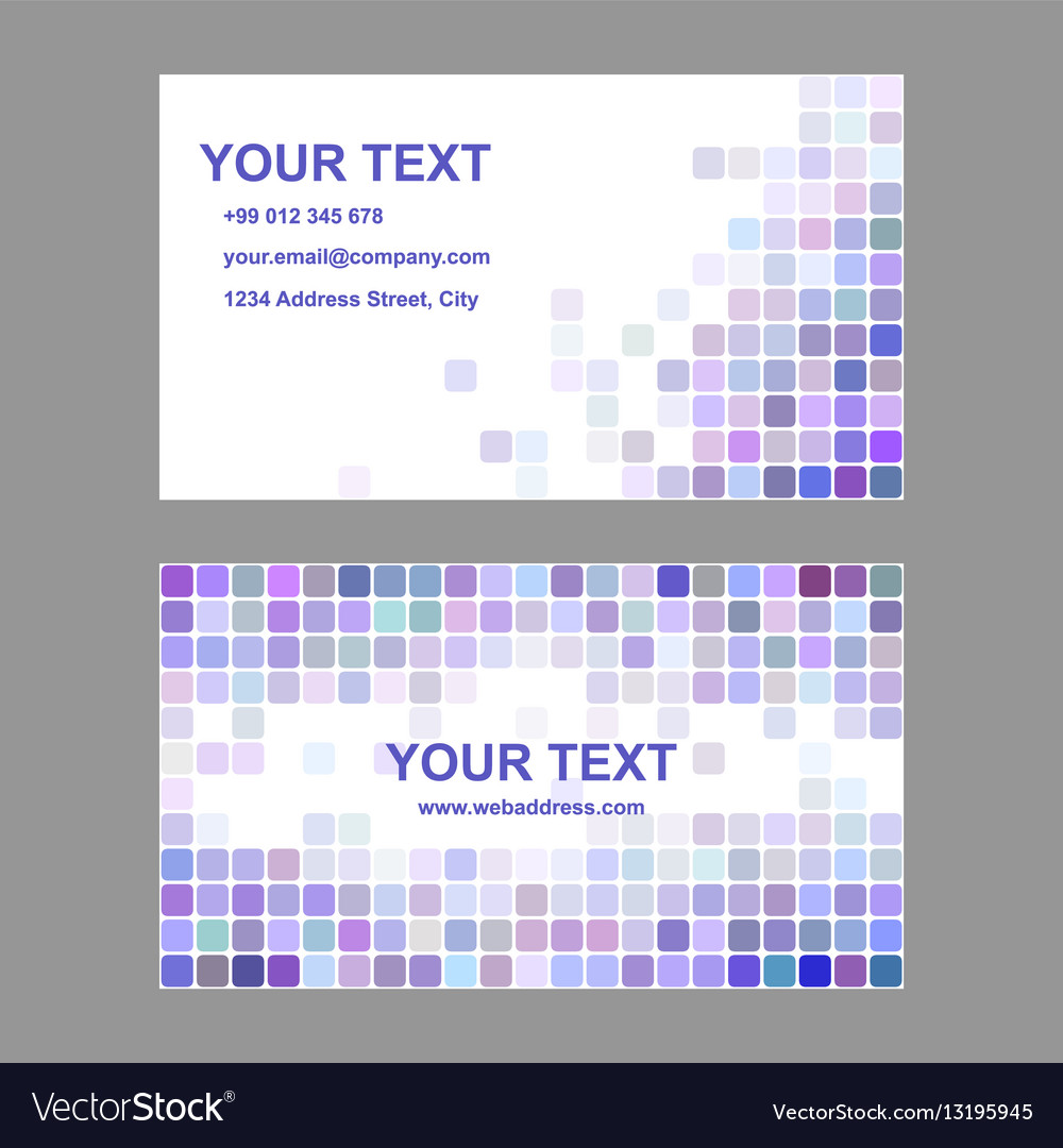 Purple colorful business card template design Vector Image