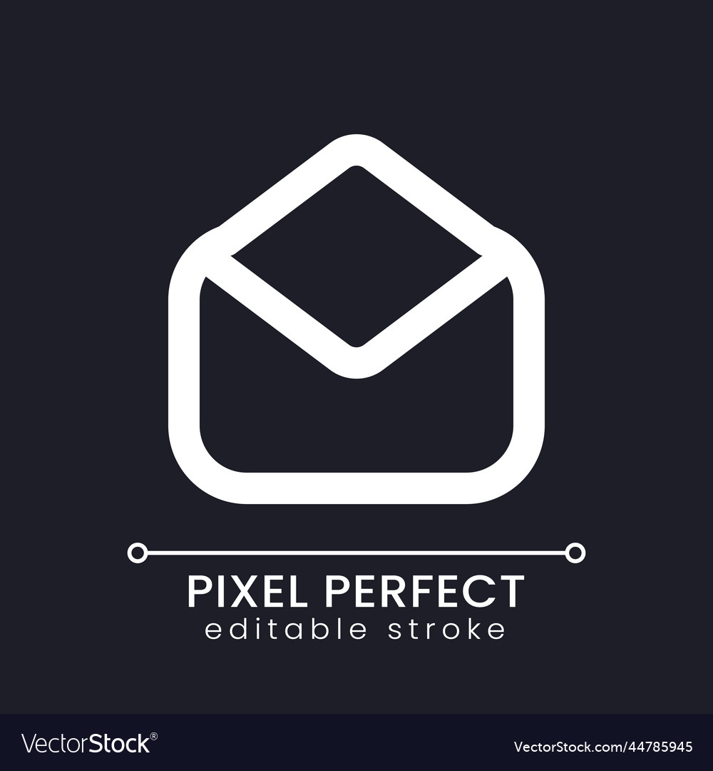 Read message pixel perfect white linear ui icon vector image Read message pixel perfect white linear ui icon