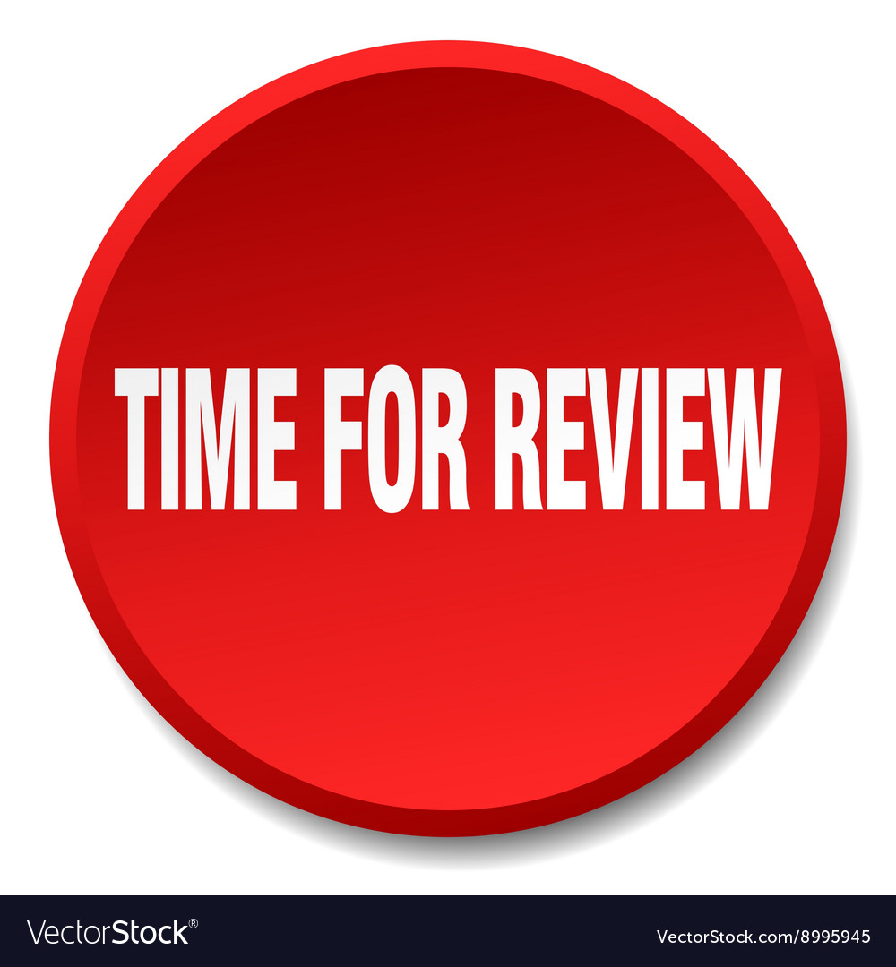 Time for review red round flat isolated push
