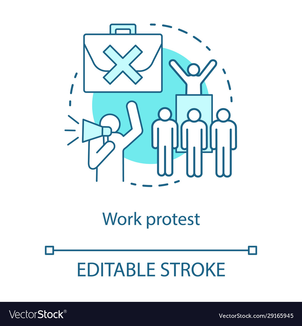 Work protest concept icon social demonstration