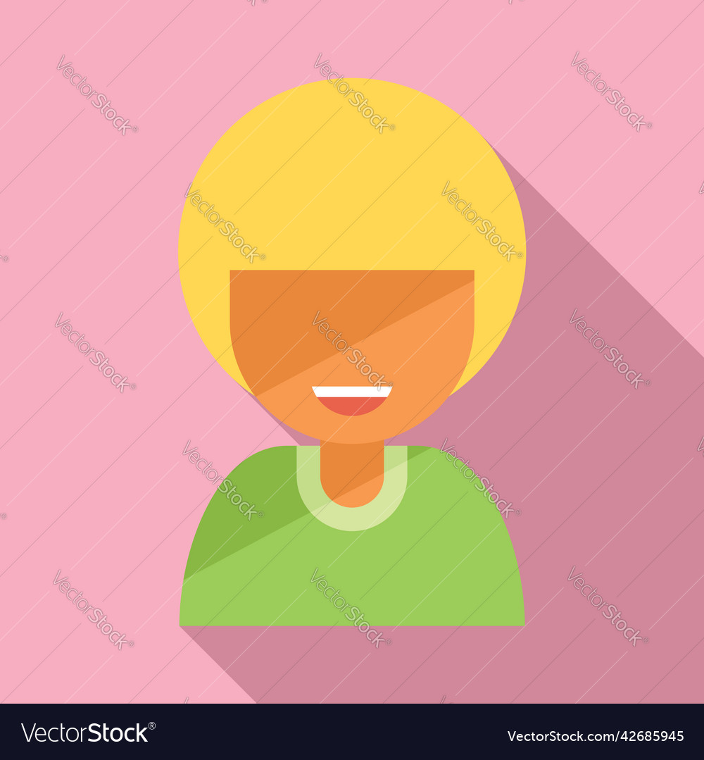 Youth smiling icon flat happy person Royalty Free Vector