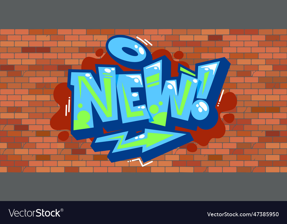 Abstract colorful urban brick wall with graffiti Vector Image