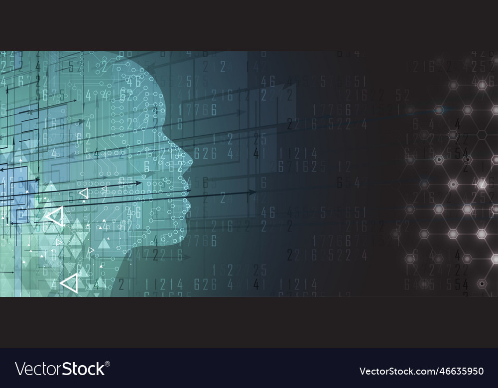 Artificial intelligence technology web background vector image Artificial intelligence technology web background