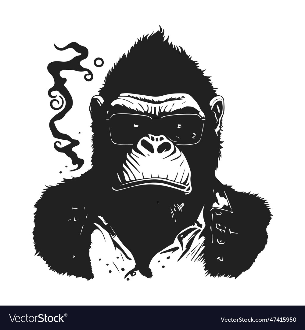 Bespectacled gorilla mafia symbol Royalty Free Vector Image