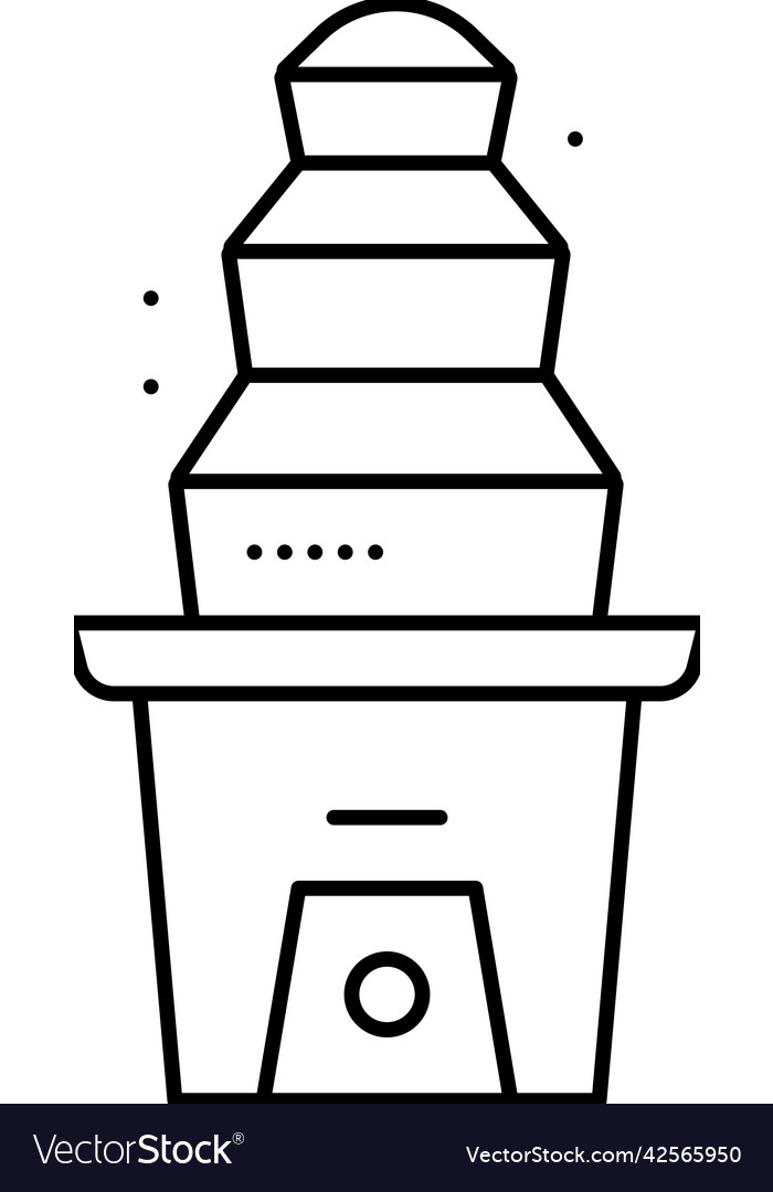 Chocolate fondue fountain line icon